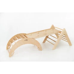 Luna Toys Naturel Houten Klimrek Met Glijbaan LU-36950 -Bekend Babyartikelen Winkel 0x0 1 1