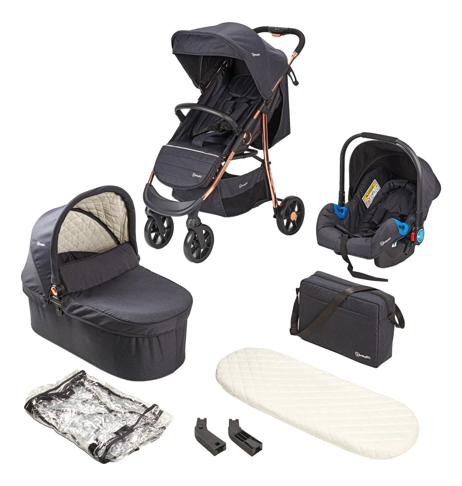 Babygo Style Black Rose 3-in-1 Kinderwagen Incl. Autostoel 6321 3 Babygo Style Black Rose 3-in-1 Kinderwagen Incl. Autostoel 6321