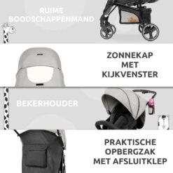 Babygo Basket Grey Melange Wandelwagen Incl. Autostoel 64012 -Bekend Babyartikelen Winkel Babygo Basket Grey Melange Wandelwagen 6402 5 1