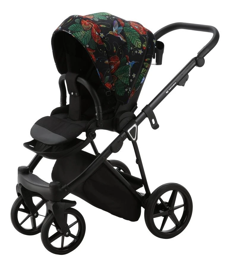 Adamex Porto Flowers Special Edition Black/Rose 2-in-1 Kinderwagen FL-8 - Afbeelding 7