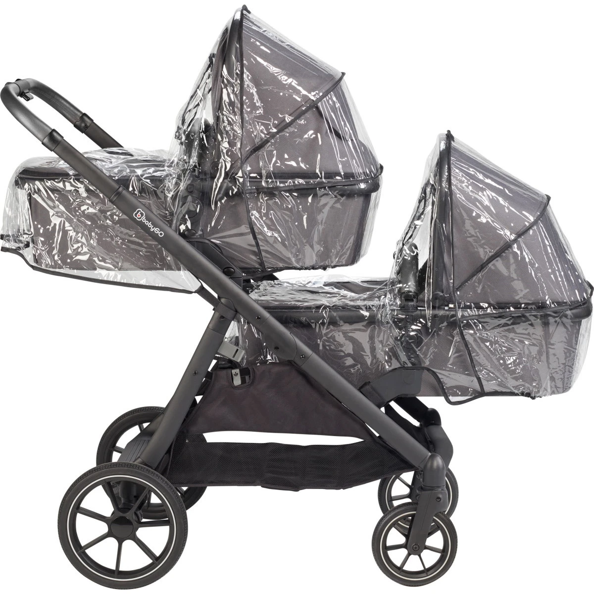 Babygo Duo Mega Grey Tandem Kinderwagen Incl. 2 Autostoelen 78001 13 Babygo Duo Mega Grey Tandem Kinderwagen Incl. 2 Autostoelen 78001 - Afbeelding 11