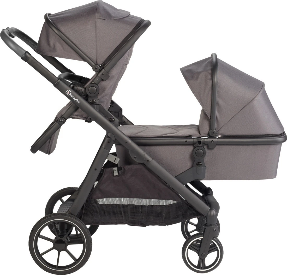 Babygo Duo Mega Grey Tandem Kinderwagen Incl. 2 Autostoelen 78001 6 Babygo Duo Mega Grey Tandem Kinderwagen Incl. 2 Autostoelen 78001 - Afbeelding 4