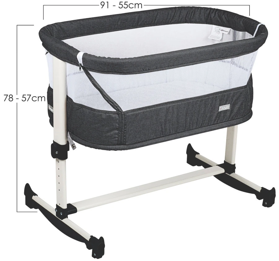 Babygo Vivaldi Dark Grey Wieg Aan Bed 4653 9 Babygo Vivaldi Dark Grey Wieg Aan Bed 4653 - Afbeelding 7