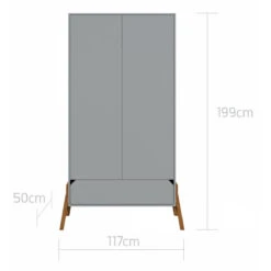 Bellamy Lotta Grey Babykamer: Ledikant/Juniorbed, Commode En 2-Deurskast -Bekend Babyartikelen Winkel bellamy lotta grey 2 deurskast loszsz2d 3 1