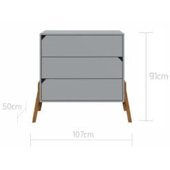 Bellamy Lotta Grey Babykamer: Ledikant/Juniorbed, Commode En 2-Deurskast -Bekend Babyartikelen Winkel bellamy lotta grey commode loszkomo 4 2