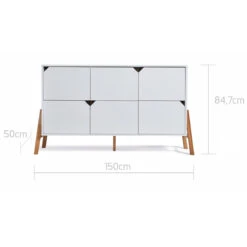Bellamy Lotta Snow Babykamer: Ledikant/Juniorbed, Commode Met 6 Lades En 2-Deurskast -Bekend Babyartikelen Winkel bellamy lotta snow commode met 6 lades lobiko6s 3 2
