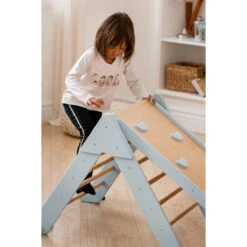 Luna Toys Blauw Houten Klimrek Met Glijbaan LU-36967 -Bekend Babyartikelen Winkel blue 1