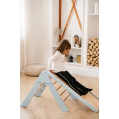 Luna Toys Blauw Houten Klimrek Met Glijbaan LU-36967 -Bekend Babyartikelen Winkel blue 3