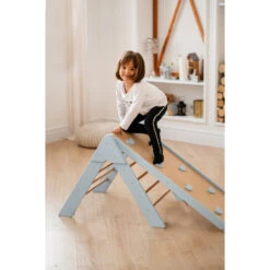 Luna Toys Blauw Houten Klimrek Met Glijbaan LU-36967 -Bekend Babyartikelen Winkel blue 7