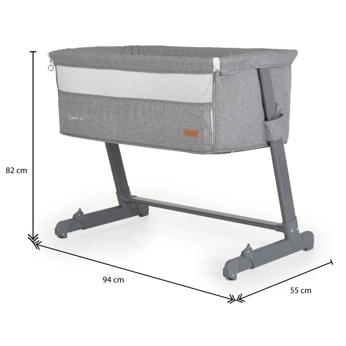Cangaroo Connect Us Grey Wieg Aan Bed 13 Cangaroo Connect Us Grey Wieg Aan Bed - Afbeelding 11