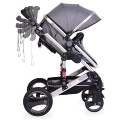 Cangaroo Gala Dark Grey/Silver 3-in-1 Combi Kinderwagen Incl. Autostoel. -Bekend Babyartikelen Winkel cangaroo gala dark grey silver 2 in 1 combi kinderwagen incl tas 5 1 1