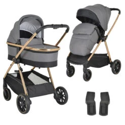 Cangaroo Hydra Grey 2-in-1 Kinderwagen Incl. Adapter