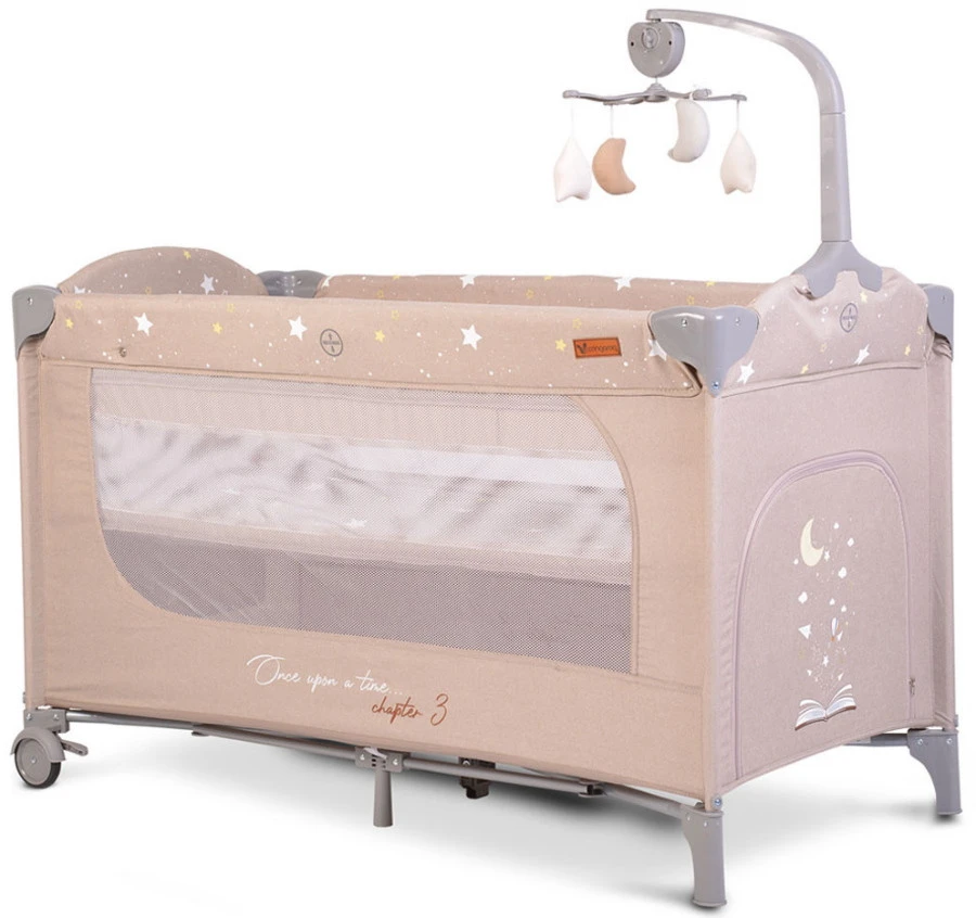 Cangaroo Once Upon A Time 3 Beige Campingbed Met Aankleedvlak - Afbeelding 2