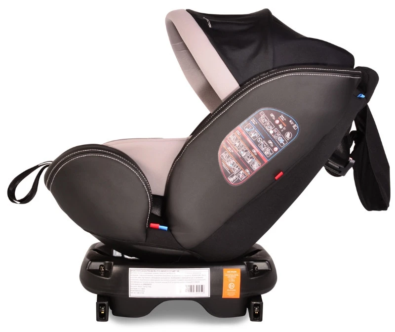 Cangaroo Pilot Light Grey Leather SPS Isofix 360° 0-36 Kg Autostoel Met Zonnekap - Afbeelding 11