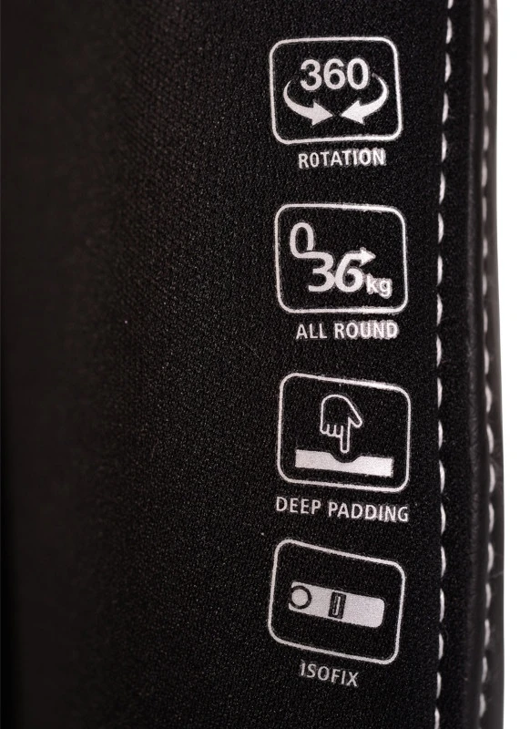 Cangaroo Pilot Light Grey Leather SPS Isofix 360° 0-36 Kg Autostoel Met Zonnekap - Afbeelding 15