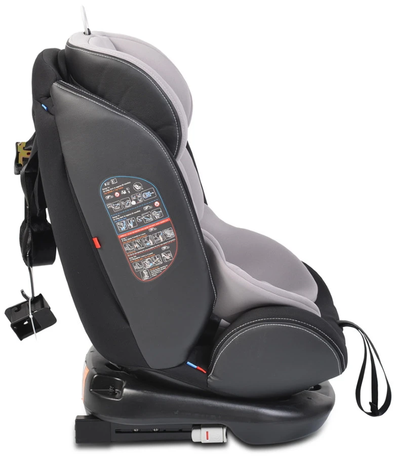 Cangaroo Pilot Light Grey Leather SPS Isofix 360° 0-36 Kg Autostoel Met Zonnekap - Afbeelding 5