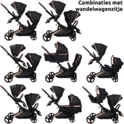 Ding Amigo Black/Rose Tweeling Kinderwagen Incl. 2 Autostoelen DI-191711 -Bekend Babyartikelen Winkel ding amigo black rose tweeling kinderwagen incl. 2 autostoelen di 191711 7