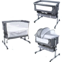 Eco Baby Donkergrijs Wieg Aan Bed FB5001 -Bekend Babyartikelen Winkel eco baby donkergrijs wieg aan bed fb5001 3 1