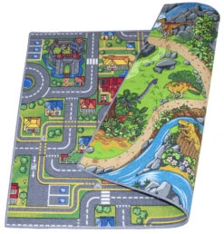 Kids Corner Playcity/Dino 95x113 Cm Omkeerbaar Vloerkleed En Speelmat -Bekend Babyartikelen Winkel kids corner playcity dino 95x113 cm omkeerbaar vloerkleed en speelmat 2 1