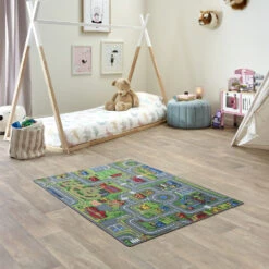 Kids Corner Playcity/Dino 95x113 Cm Omkeerbaar Vloerkleed En Speelmat -Bekend Babyartikelen Winkel kids corner playcity dino 95x113 cm omkeerbaar vloerkleed en speelmat 6 1