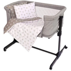 Lorelli Eva Abstract Leaves Grey/Beige 5-delige Set Voor Wieg En Ledikant 2080114-5001 -Bekend Babyartikelen Winkel lorelli wieg en ledikant set 4