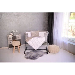 Lorelli Eva Abstract Leaves Grey/Beige 5-delige Set Voor Wieg En Ledikant 2080114-5001 -Bekend Babyartikelen Winkel lorelli wieg en ledikant set 5