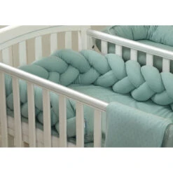 MamaLoes Amy Ajour Stonegreen 210 Cm Braided Bedbumper 84270 -Bekend Babyartikelen Winkel mamaloes amy ajour stonegreen 210 cm braided bedbumper 84270 5