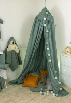 MamaLoes Amy Pure Stonegreen Klamboe 80100 -Bekend Babyartikelen Winkel mamaloes amy pure stonegreen klamboe 80100