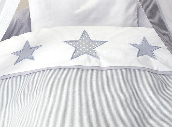 MamaLoes Grey Star De Luxe Wit Baby Wiegje 66759 4 MamaLoes Grey Star De Luxe Wit Baby Wiegje 66759 - Afbeelding 2