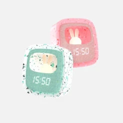 MOB Billy Terrazzo Mintgroen Klok En Nachtlampje BILLY-MTAE-01 -Bekend Babyartikelen Winkel mob billy terrazzo klok en nachtlampje sfeer 1 1