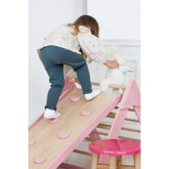Luna Toys Roze Houten Klimrek Met Glijbaan LU-36974 14 Luna Toys Roze Houten Klimrek Met Glijbaan LU-36974 -Bekend Babyartikelen Winkel pink 7