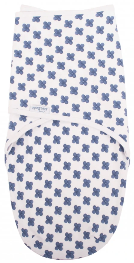 Sevibaby Blue Flower Jersey Inbakerdoek 118-170 3 Sevibaby Blue Flower Jersey Inbakerdoek 118-170