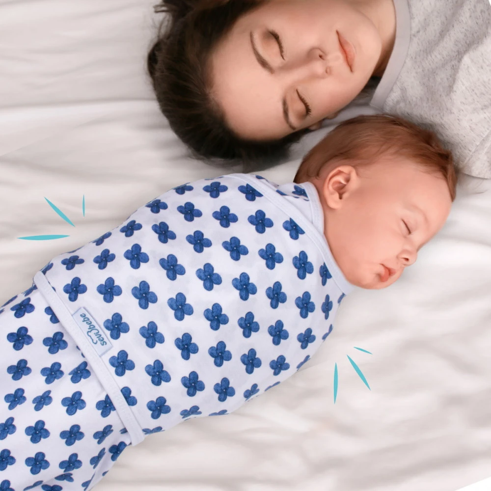 Sevibaby Blue Flower Jersey Inbakerdoek 118-170 8 Sevibaby Blue Flower Jersey Inbakerdoek 118-170 - Afbeelding 6