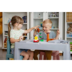 Tega Baby Teggi Grey/Old Rose/Turquoise Multifun 3-in-1 Tafel Met Twee Stoeltjes TI-011-174 -Bekend Babyartikelen Winkel tega baby teggi turquoisenavygrey multifun 3 in 1 tafel 2